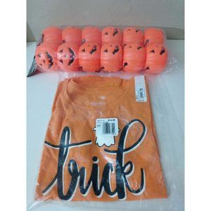 Trick or treat T shirt size 10 and small size 12 treat buckets